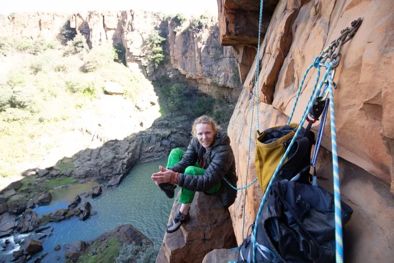 Tim Climbing With Safety At Boven