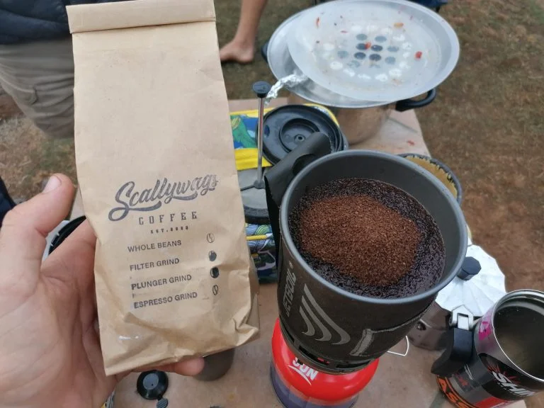 Scallywags Coffee is just as important as chalk for climbing