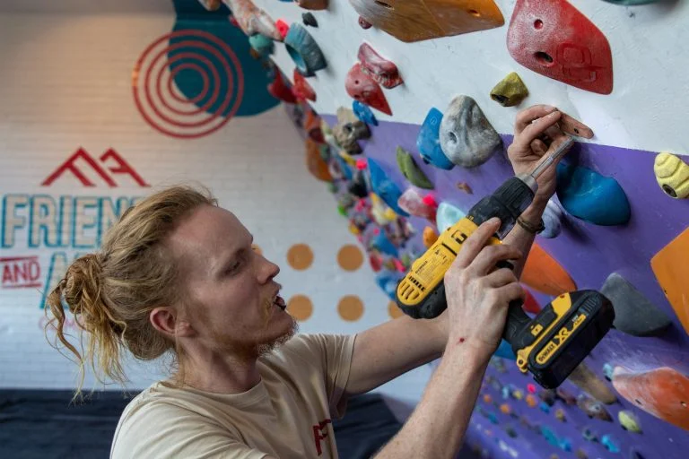 Tim Building a Climbing Gym in JHB