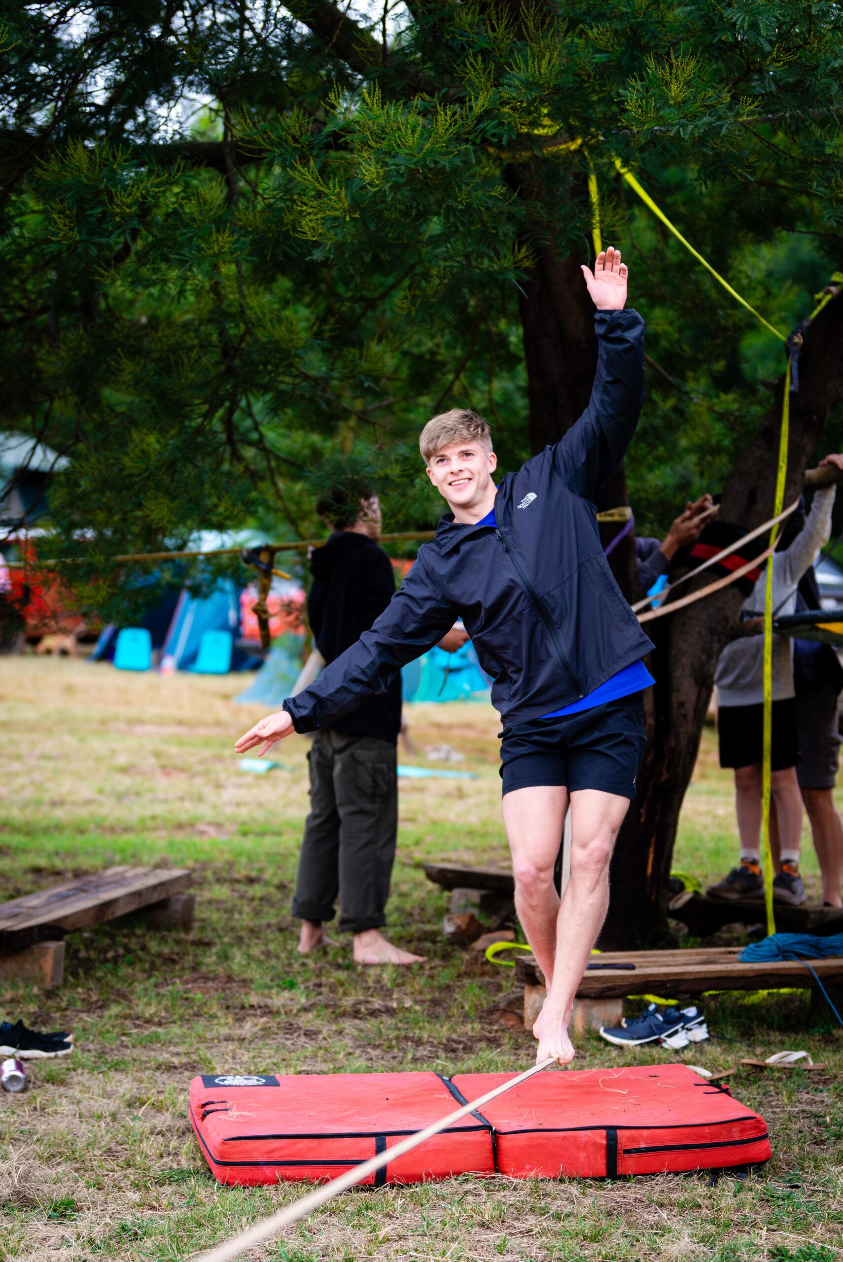 Slacklining group at MMF